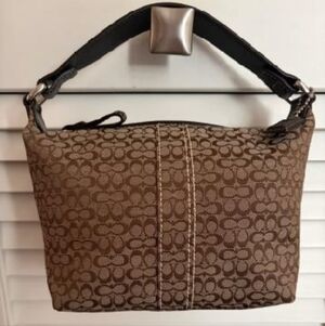 Brown Patterned Coach Hobos Bag